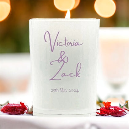 PERSONALISED TEN Wedding Favour Shot Glasses Candle