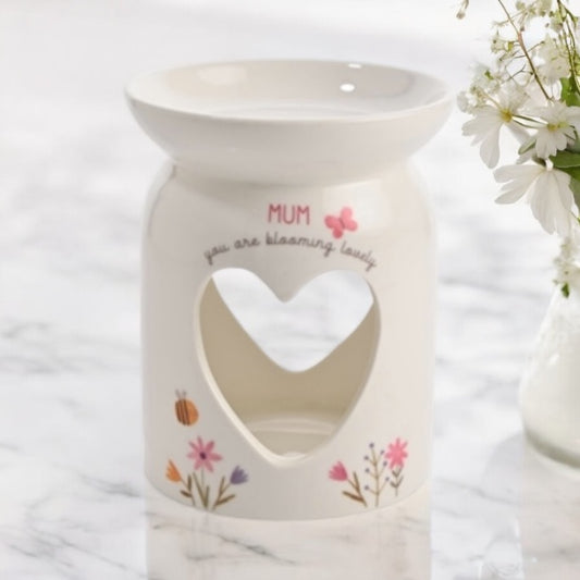 Mum Ceramic Tea Light Wax Burner with 2 free wax melts