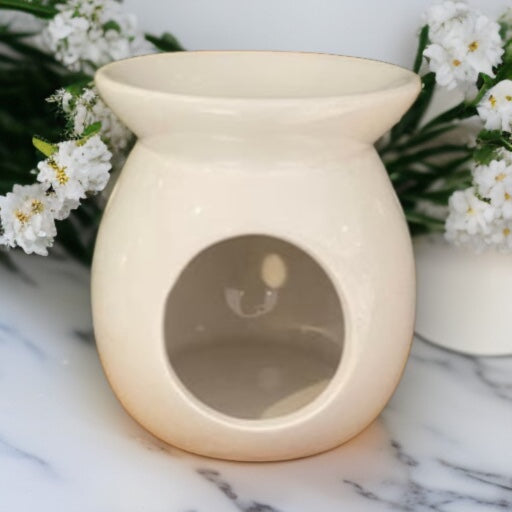 White Ceramic Wax Tea Light Burner