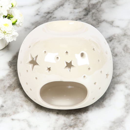 White Iridescent Wax Burner
