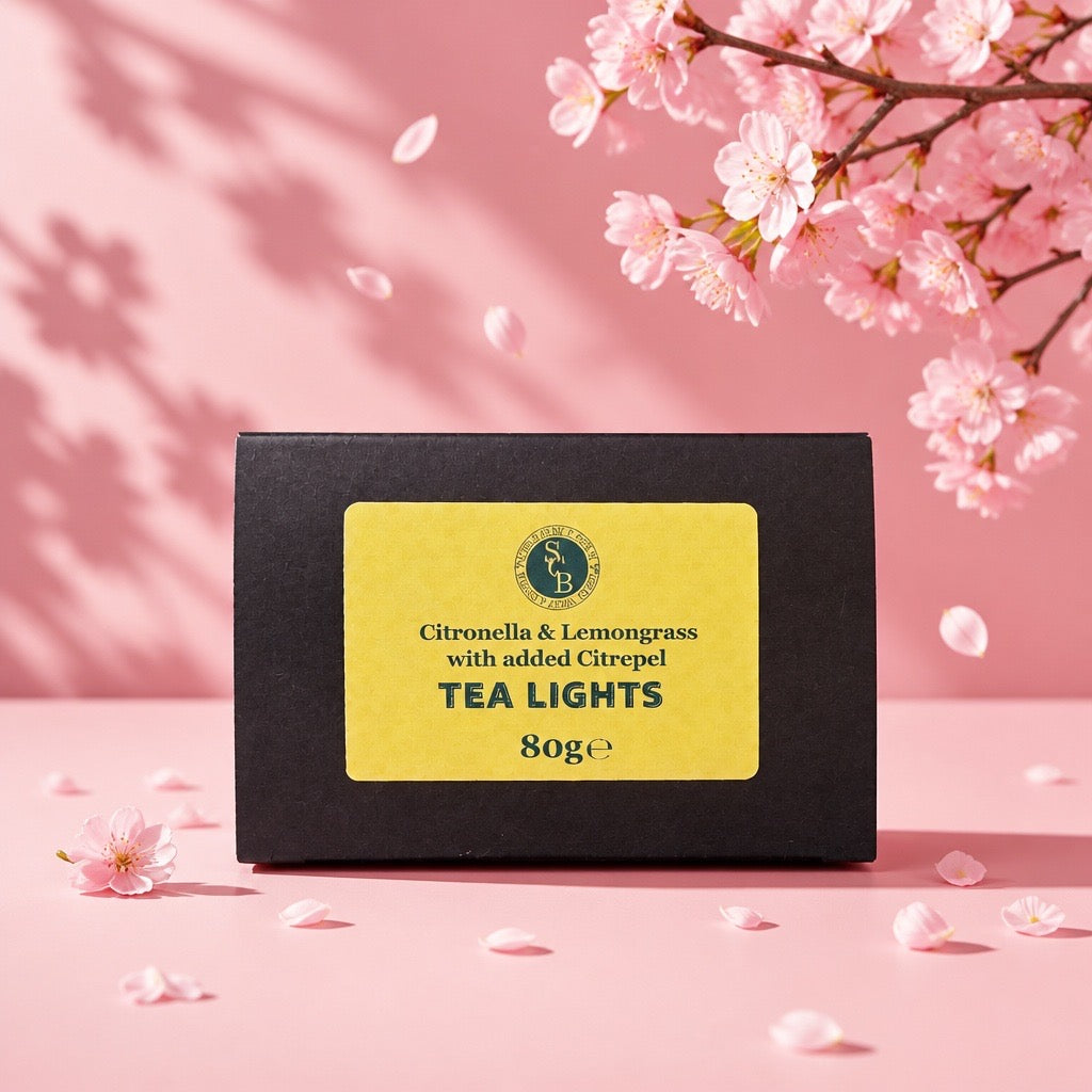 Citronella & Lemongrass with Citrepel Tea Lights.