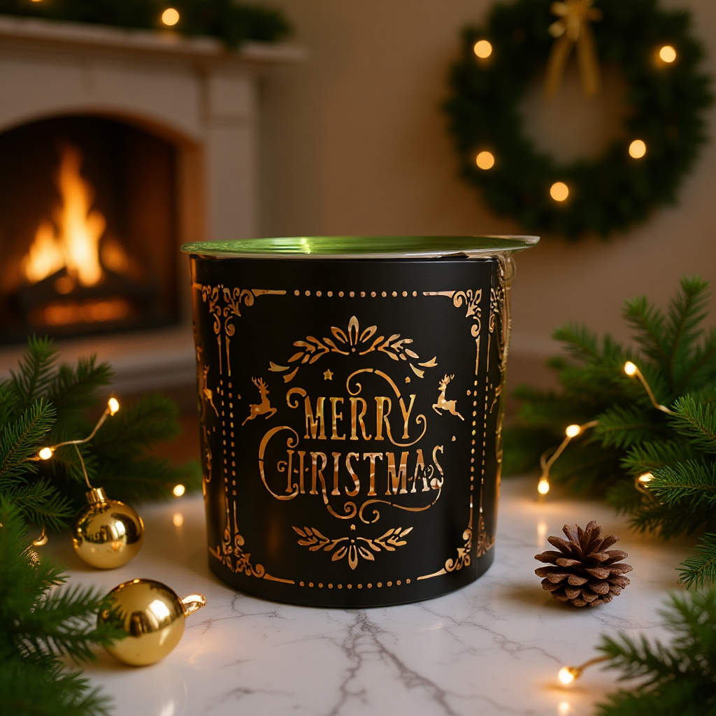 Black Silhouette Merry Xmas Burner