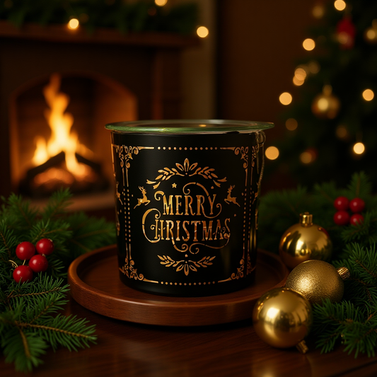 Black Silhouette Merry Xmas Burner
