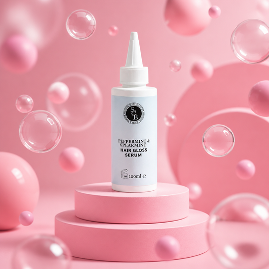 Peppermint and spearmint hair gloss serum