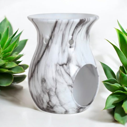 Black & White Marble Wax Tea Light Burner