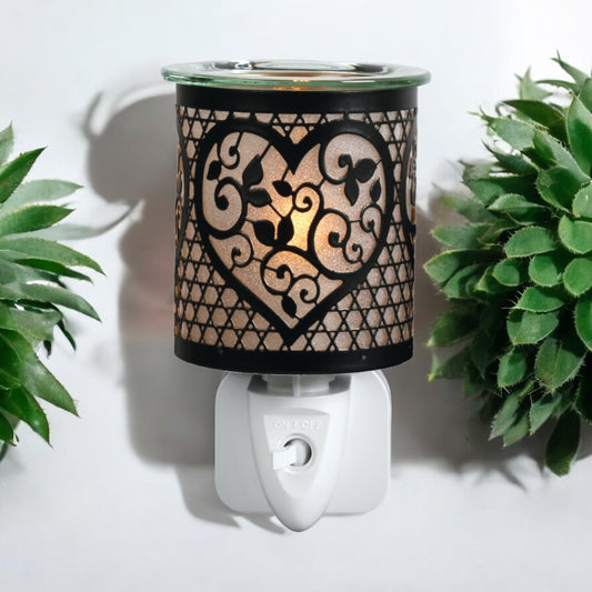 Black Heart Silhouette Plug in Wax Burner