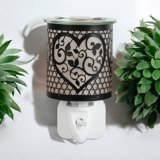 Black Heart Silhouette Plug in Wax Burner