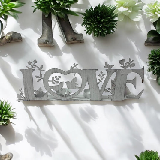 Love Tea Light Metal Holder