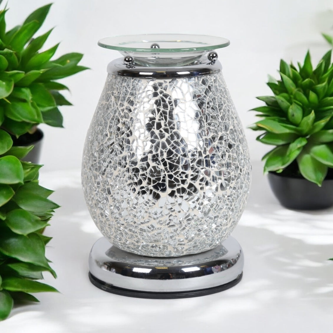 Silver Crackle electric Burner