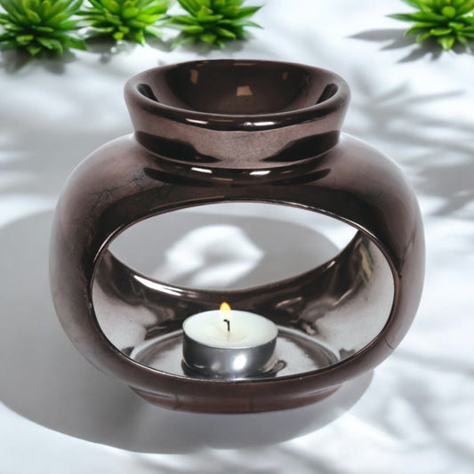 Obsidian Oval Tea Light Wax Burner