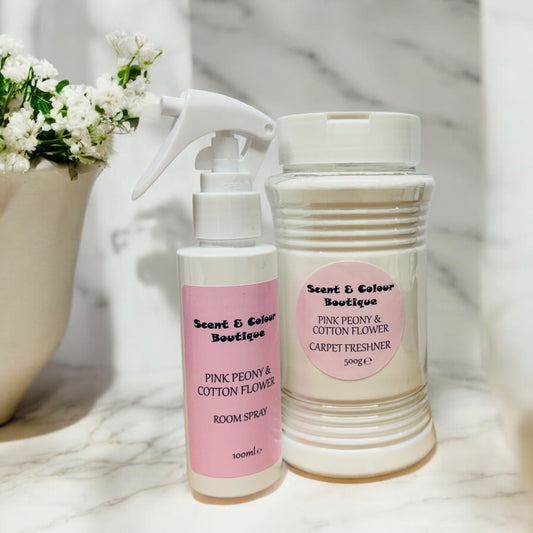 Pink Peony & Cotton Flower Carpet & Room Spray