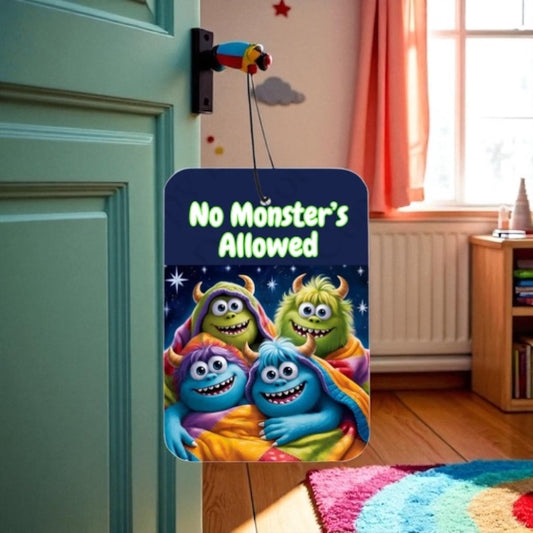No Monsters Allowed Door Hanger