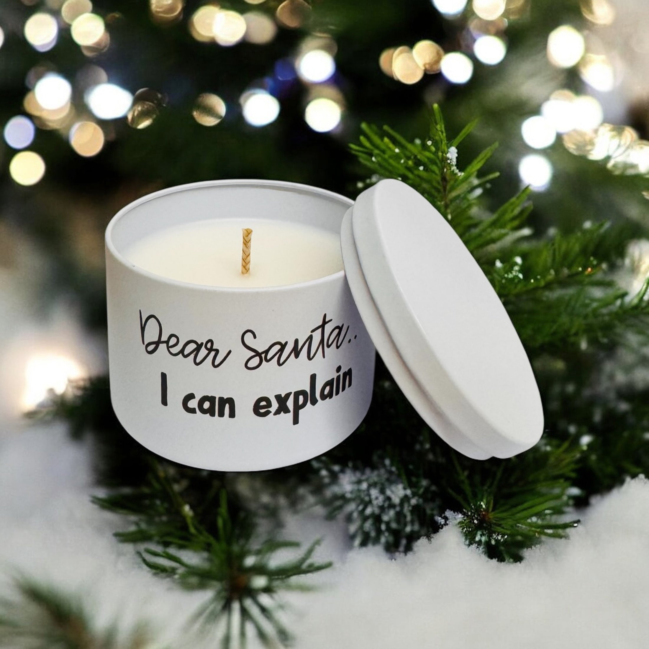 Santa I Can Explain Candle