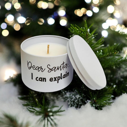 Santa I Can Explain Candle