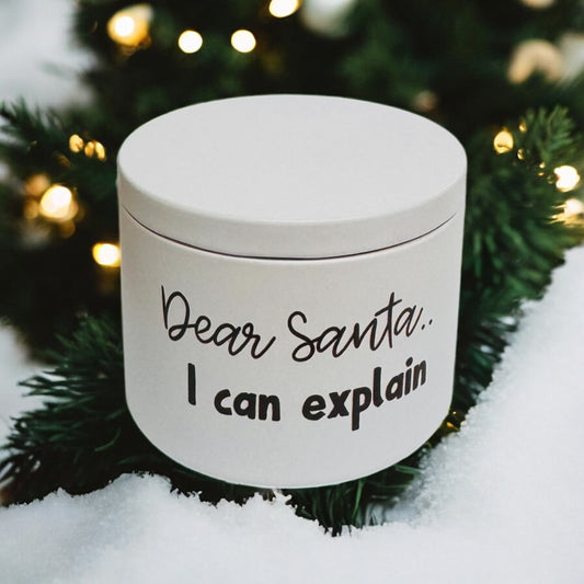 Santa I Can Explain Candle